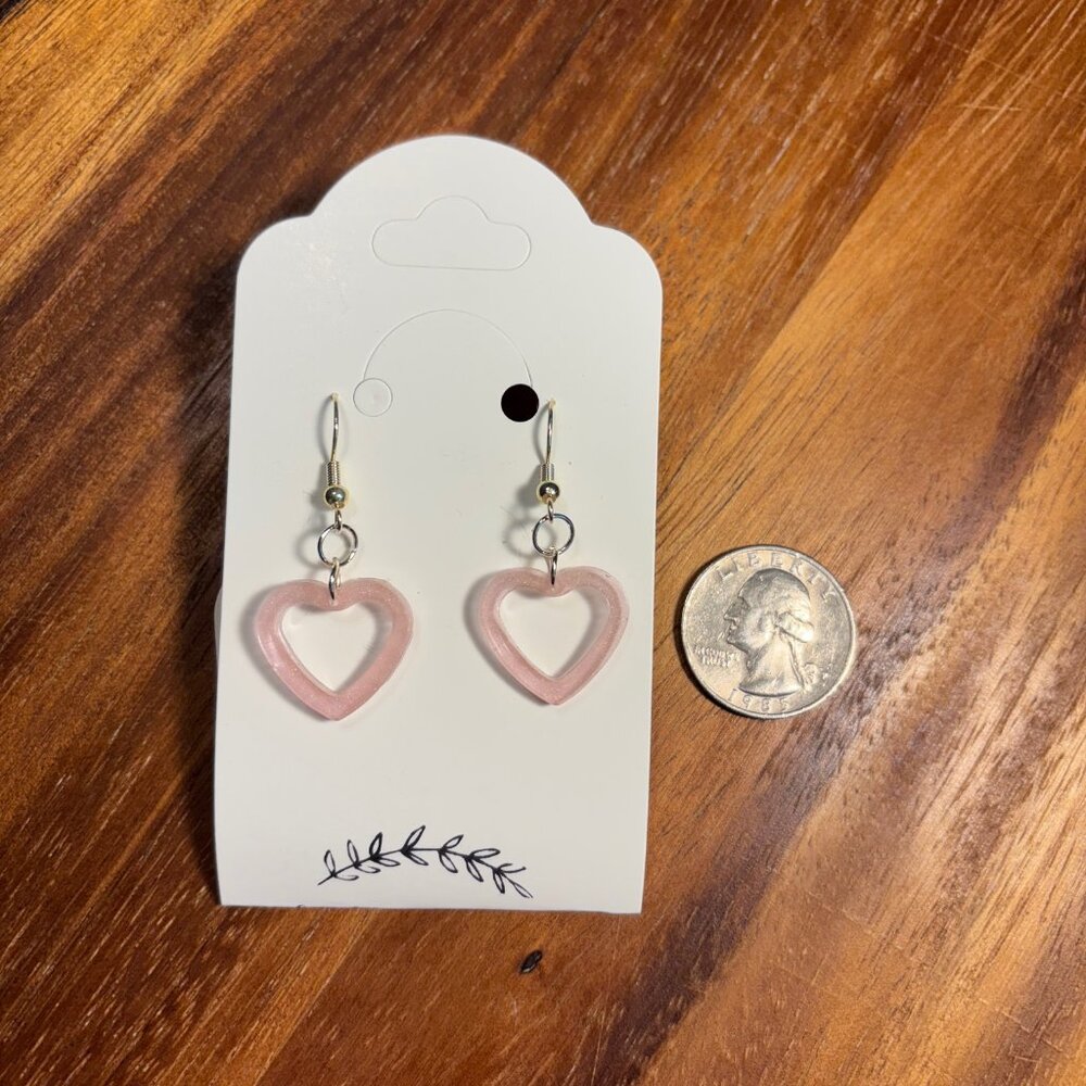 Pastel Pink Heart Earrings